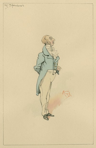 Mr. Spenlow, ca. 1920er Jahre (Feder und Tinte mit Aquarell auf Papier) von Joseph Clayton Clarke